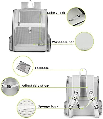 Cat Carrier Backpack with Transparent Hard Window | Pet Travel Backpack