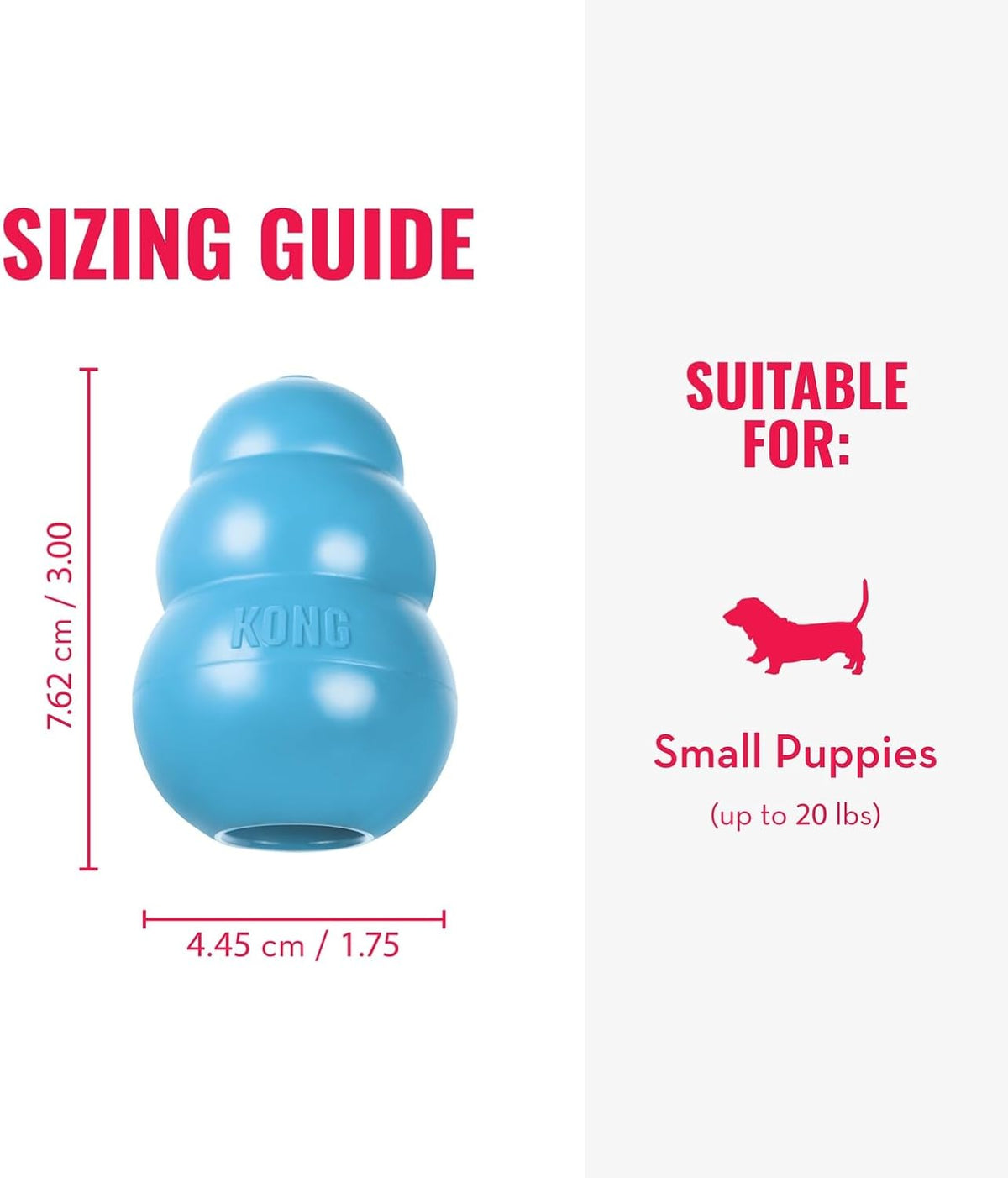 KONG Gentle Natural Rubber Teething "Toy Blue For Small Dog"
