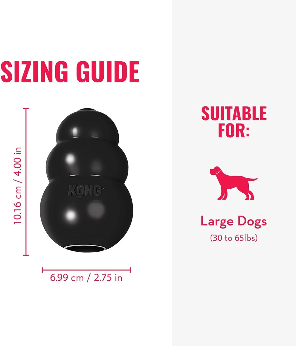 KONG Extreme Large Dog Toy – Tough Natural Rubber Chew, Fetch & Treat Dispensing Toy