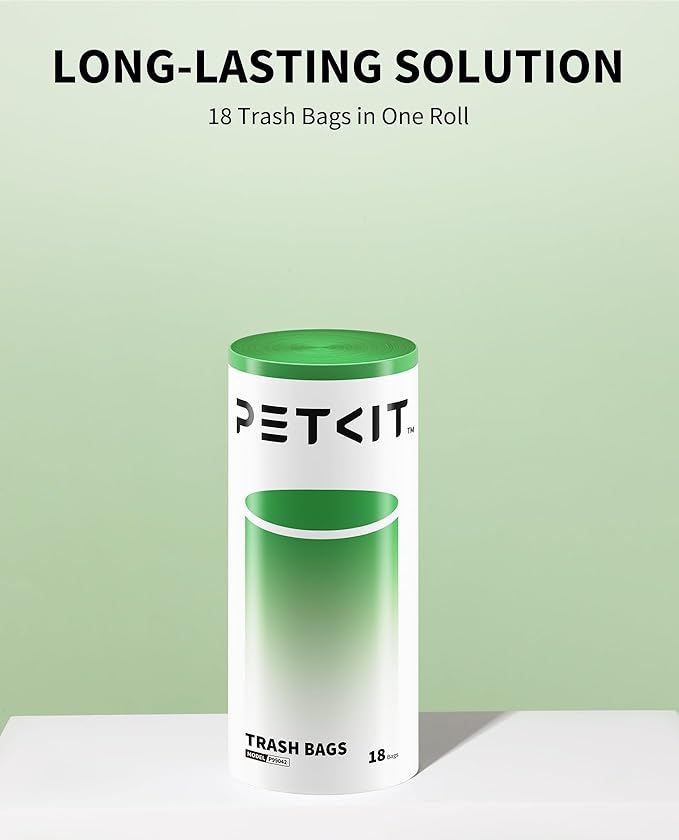 PETKIT PuraMax 2 & PUROBOT Max Pro Replacement Waste & Trash Bag 18 Count