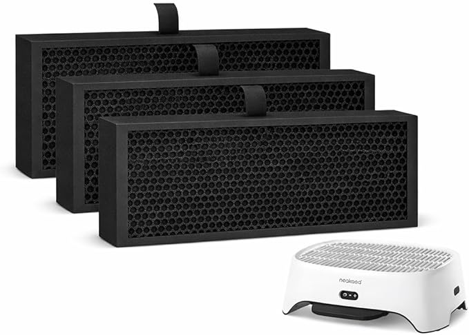 Neakasa AirStep Replacement Filter 3-Pack Activated Carbon Filter for Cat Litter Box Odor Control