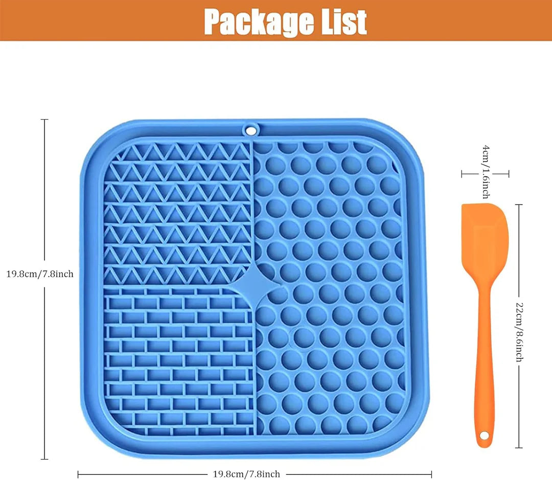 Dog Lick Pad – 2PCS Slow Feeder Treat Mat with Suction for Bathing, Grooming & Training