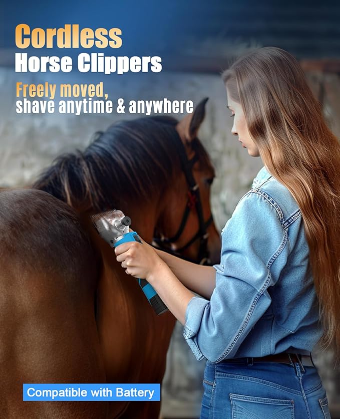 Oneisall 2601 Professional Horse Clippers Cordless Heavy Duty Horse Grooming Kit