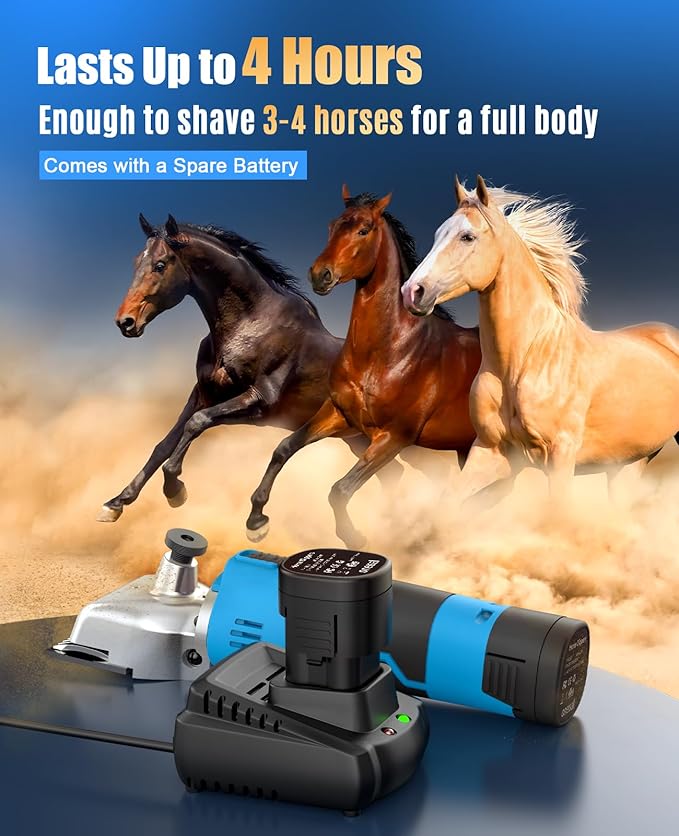 Oneisall 2601 Professional Horse Clippers Cordless Heavy Duty Horse Grooming Kit