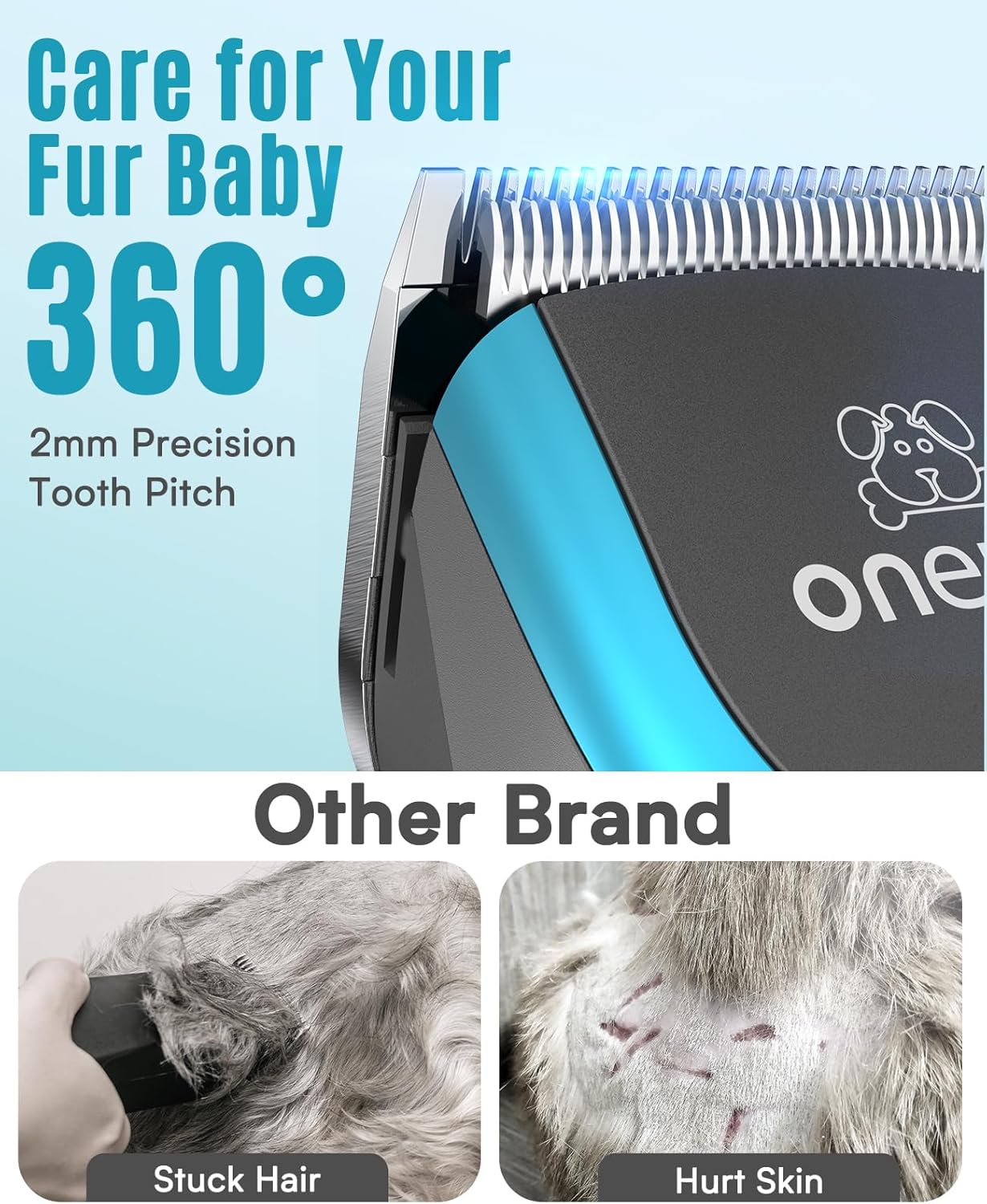 Oneisall DTJ-001 Professional Dog Clippers for Thick Hair Cordless Grooming Clipper