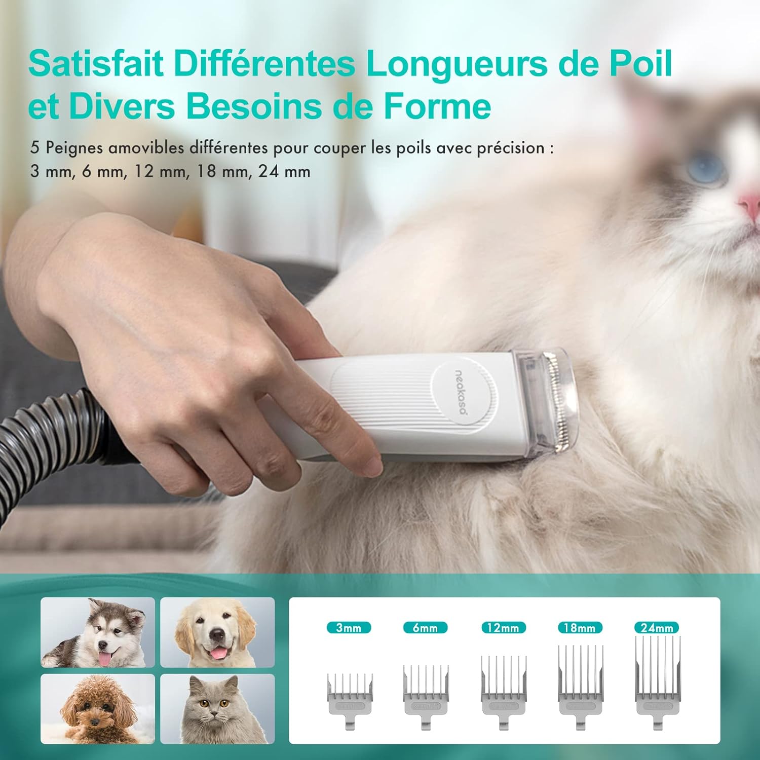 Neakasa P1 Pro Pet Grooming Kit | Dog Clipper & Pet Hair Vacuum