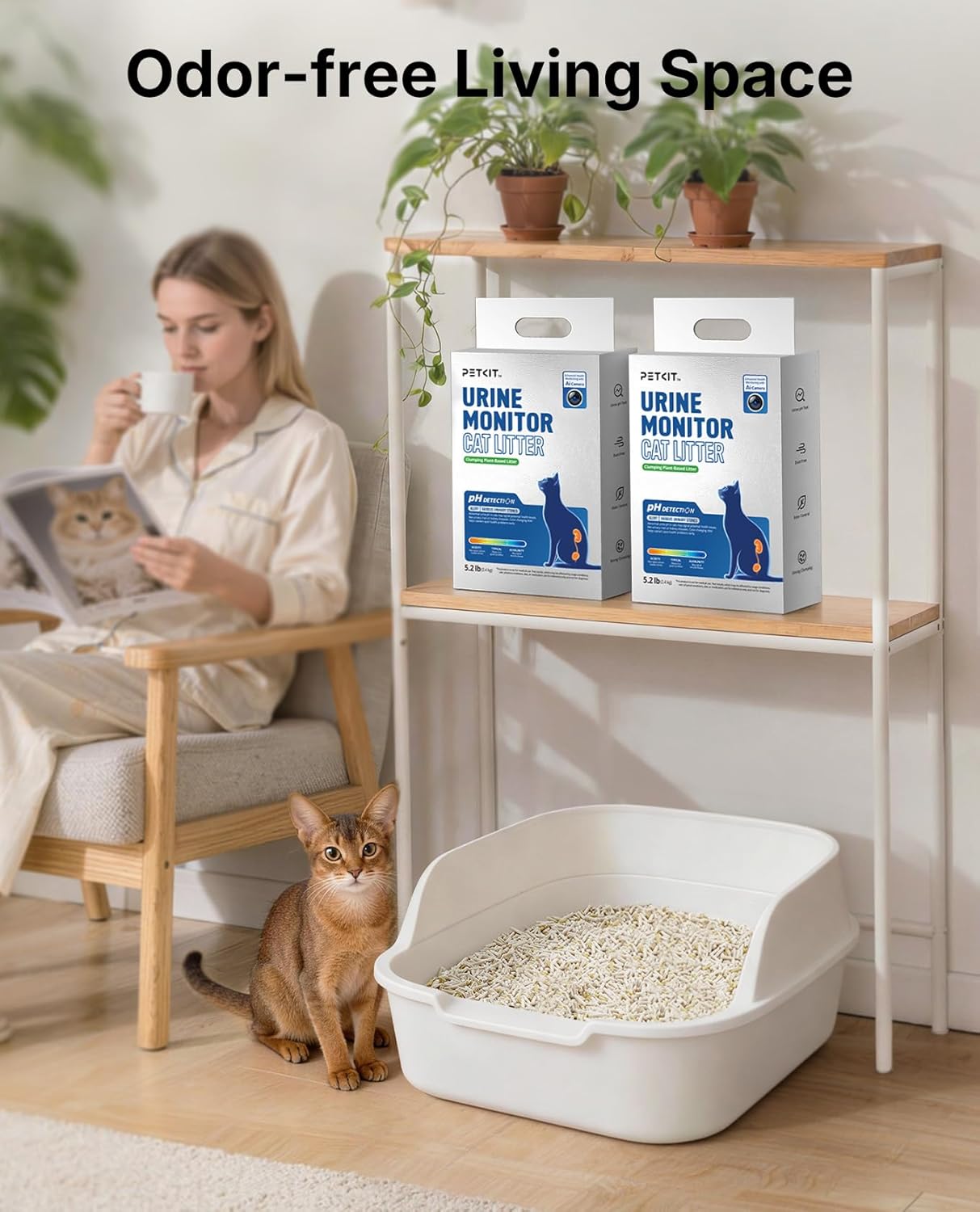 PETKIT Urine Monitor Tofu Cat Litter 3 Pack 7.2KG | pH Detection Litter