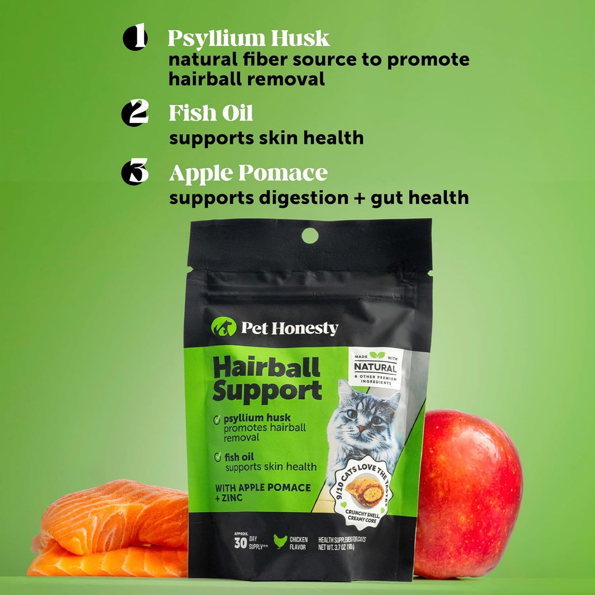 Pet Honesty Cat Hairball Support Chews | Hairball Control & Digestion
