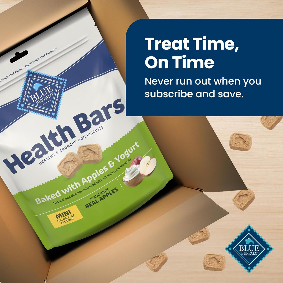 Blue Buffalo Health Bars Apples & Yogurt Mini Dog Biscuits 16 oz