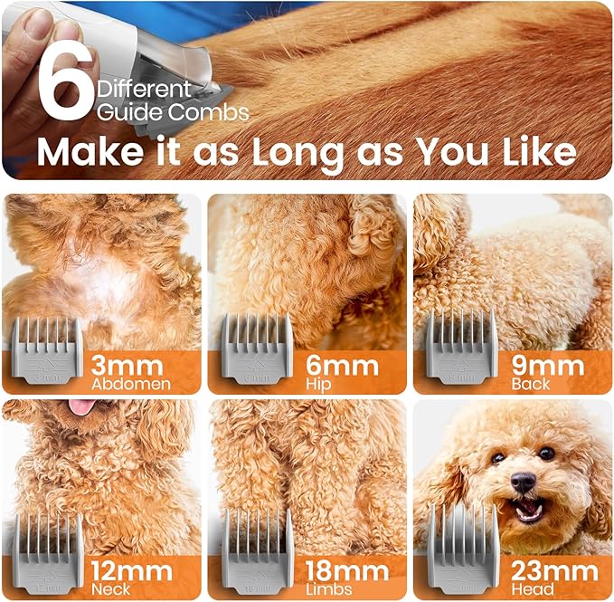 Oneisall LM2 Dog Clippers with Vacuum Cleaner 7-in-1 Pet Grooming Kit 12000Pa