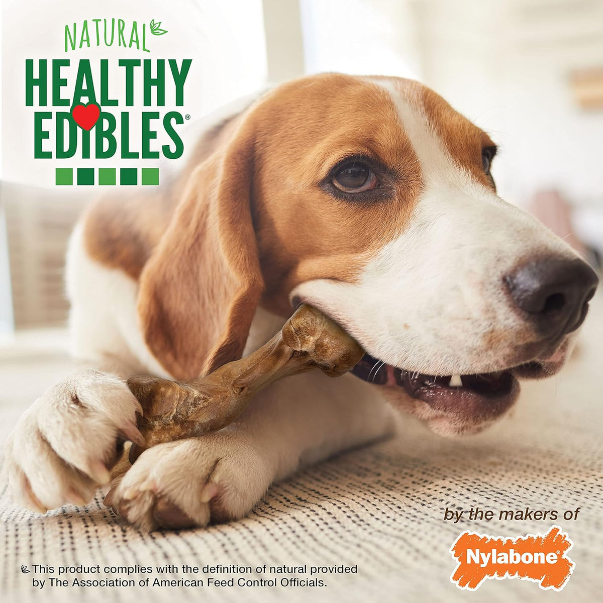 Nylabone Healthy Natural Edibles Wild Bison Dog Chews Medium 2 Count