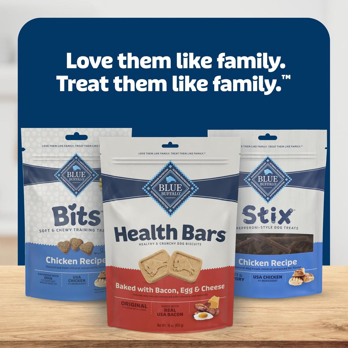 Blue Buffalo Health Bars Bacon Egg & Cheese Crunchy Biscuits Dog Treats 16 oz