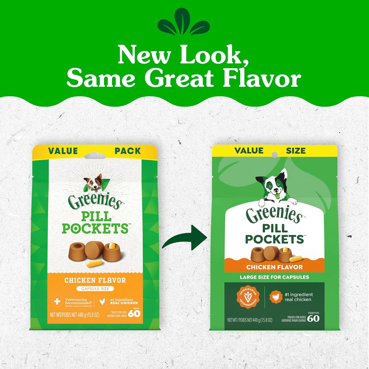 Greenies Pill Pockets Capsule Size Chicken Flavor for Dogs 15.8 oz (60 Count)