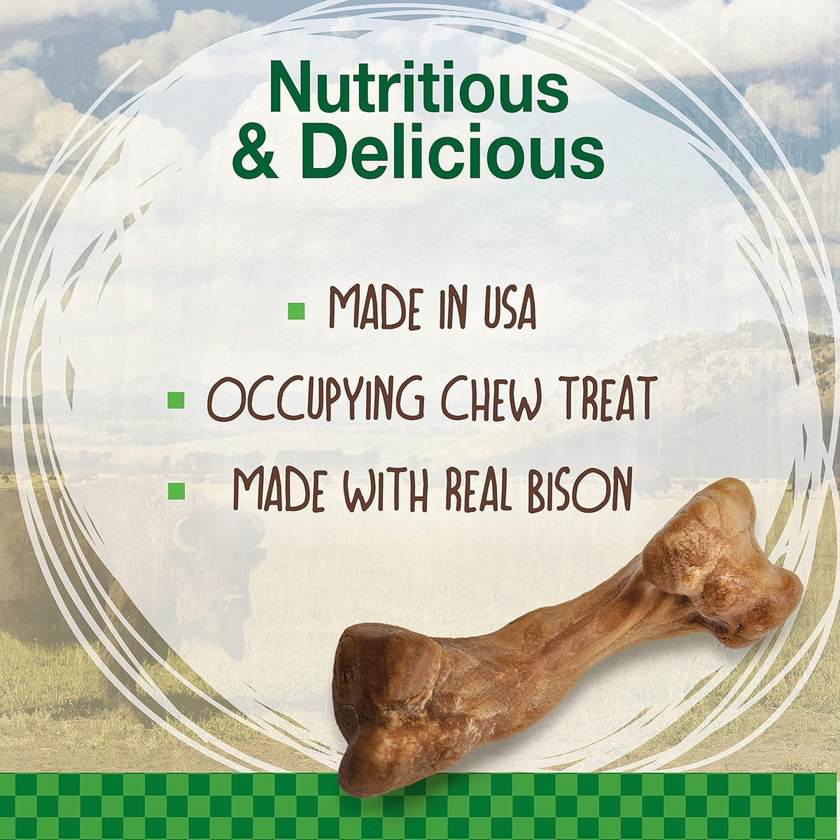 Nylabone Healthy Edibles Wild Bison Natural Dog Treats Small 16 Count