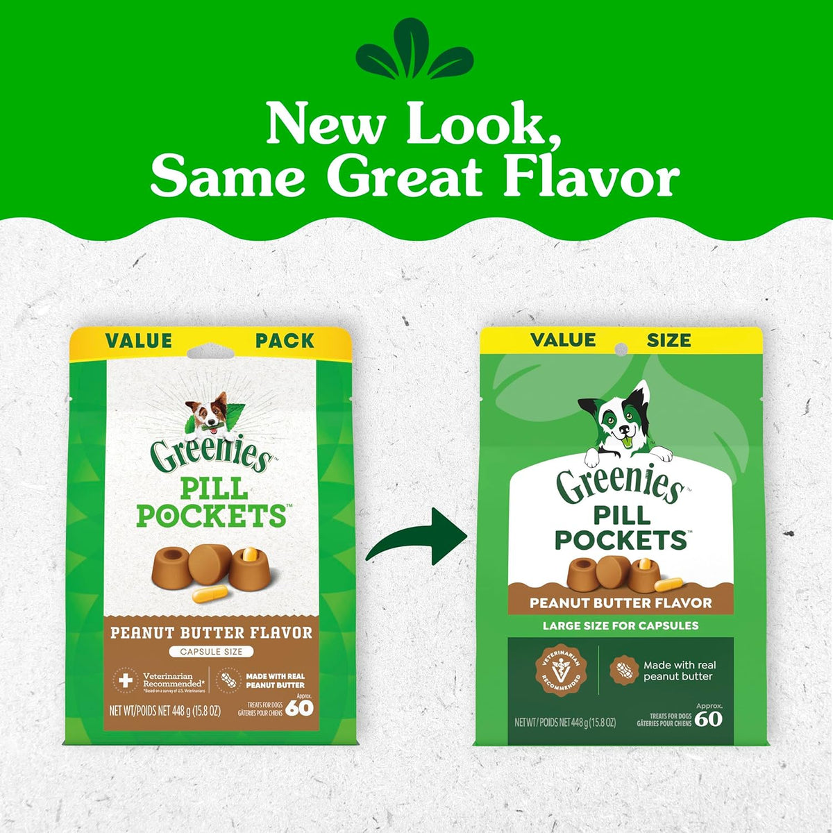 Greenies Pill Pockets for Dogs Capsule Size Peanut Butter 60 Count