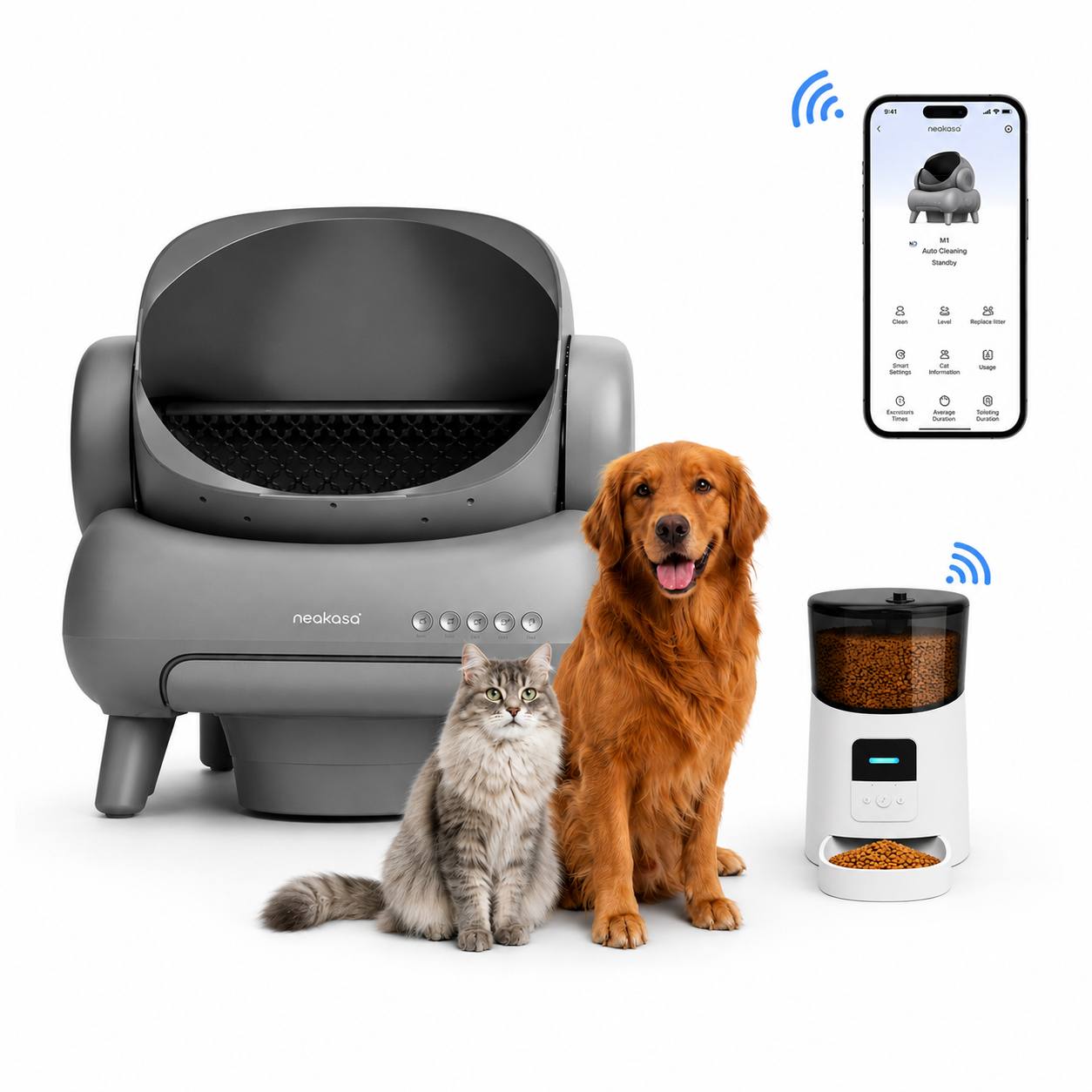 Neakasa M1 Automatic Cat Litter Box + FREE Smart Wi-Fi Pet Feeder