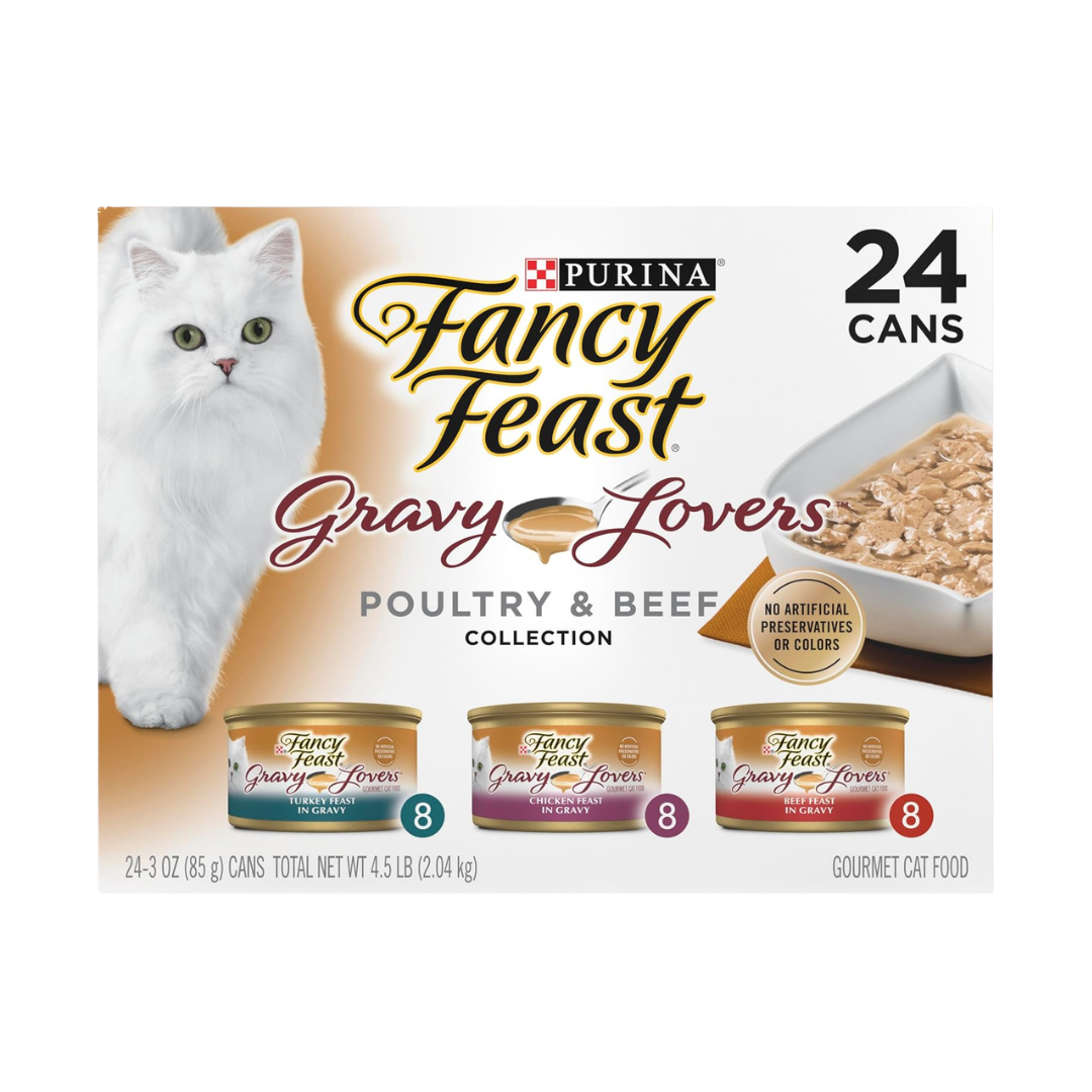 Fancy Feast "Gravy Lovers Poultry & Beef Variety" 24 x 3 oz Cans