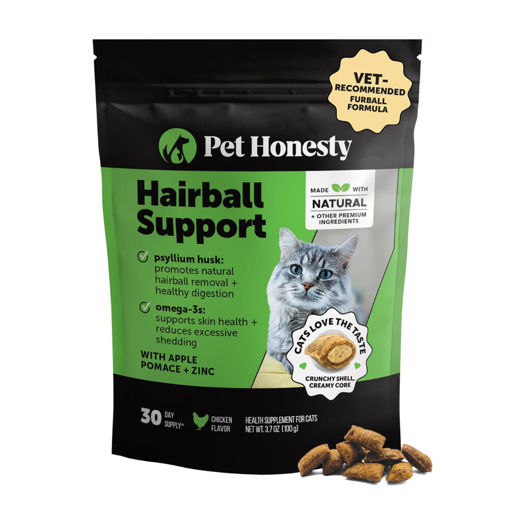 Pet Honesty Cat Hairball Support Chews | Hairball Control & Digestion
