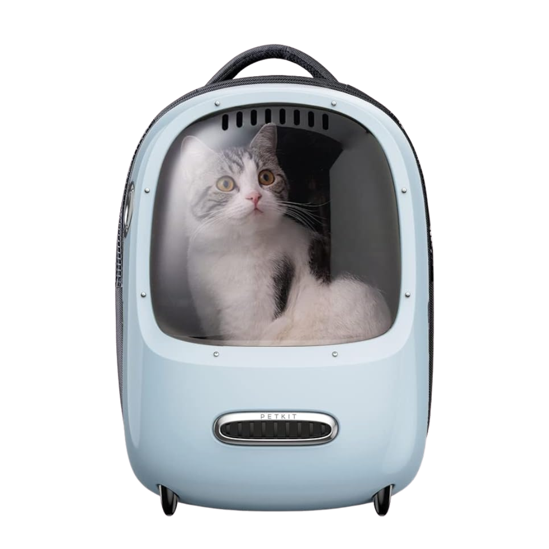 PETKIT Pet Backpack Carrier with Fan & Light | Airline Approved Cat Backpack Blue