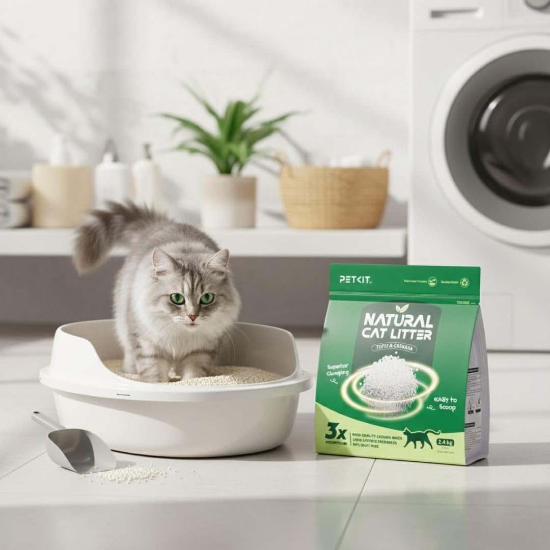 PETKIT Natural Cassava Flushable Dust-Free Plant-Based Clumping Litter 3.2 KG