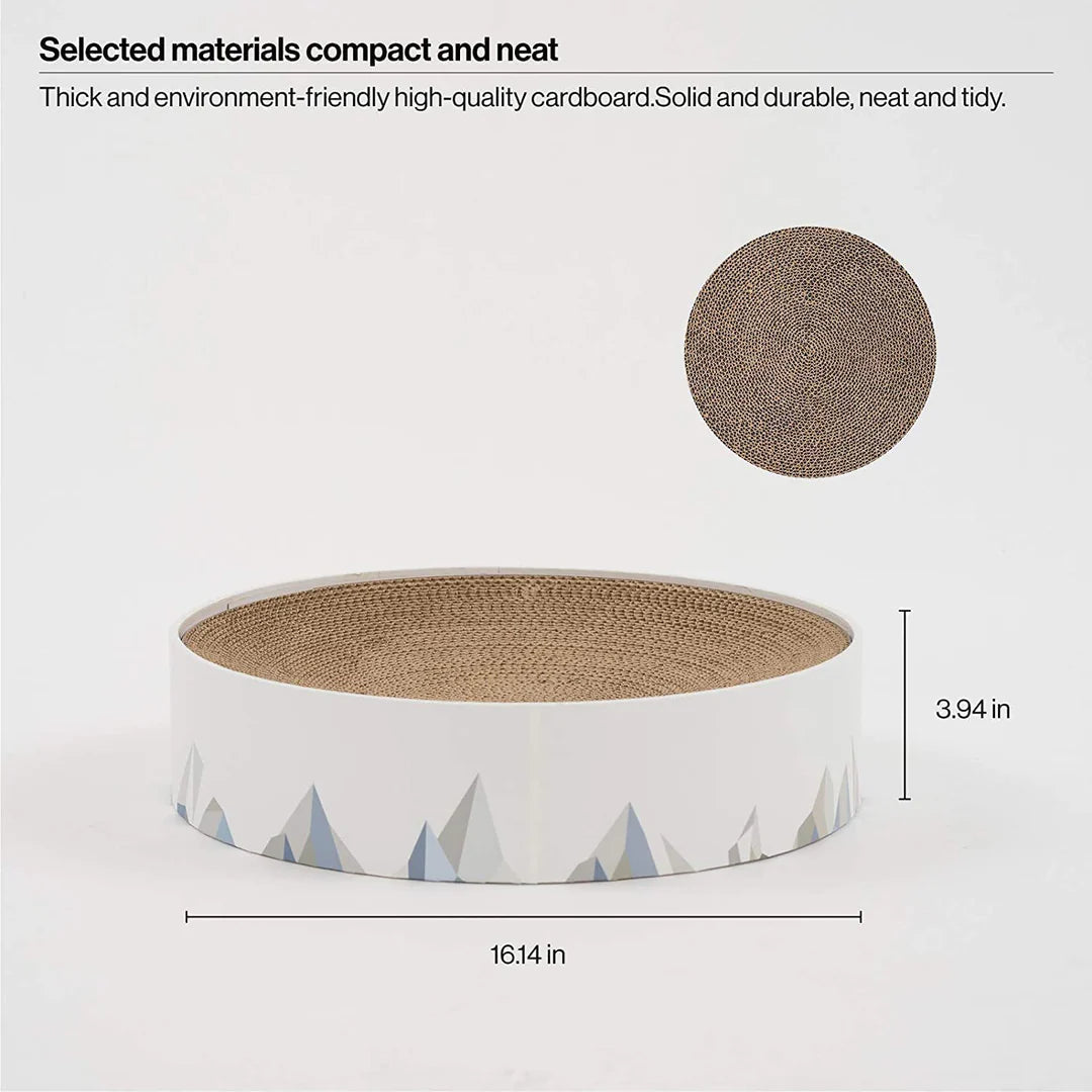 2in1 Round Cat Scratching Pad & Lounge Durable Cardboard Cat Scratcher Bed