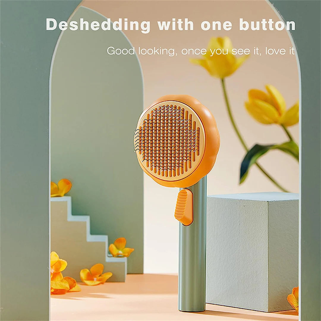 Pet Cat Dog Grooming Massage Self-Cleaning Brush Comb | Soft Slicker Pet Brush