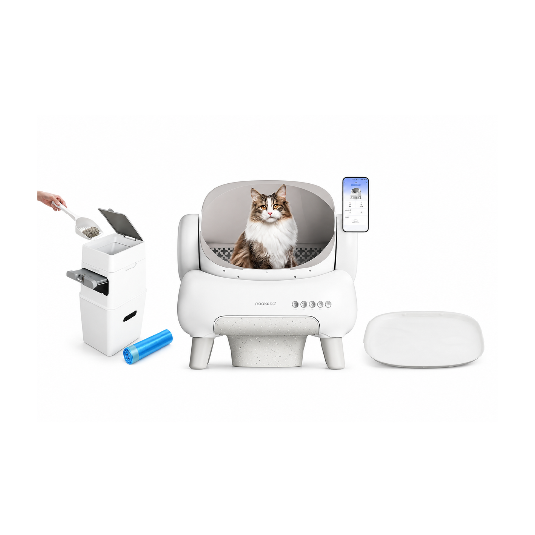 Neakasa M1 PLUS White Cat Litter Box + Free Neakasa Silicone Pad and Waste disposal PooGuard