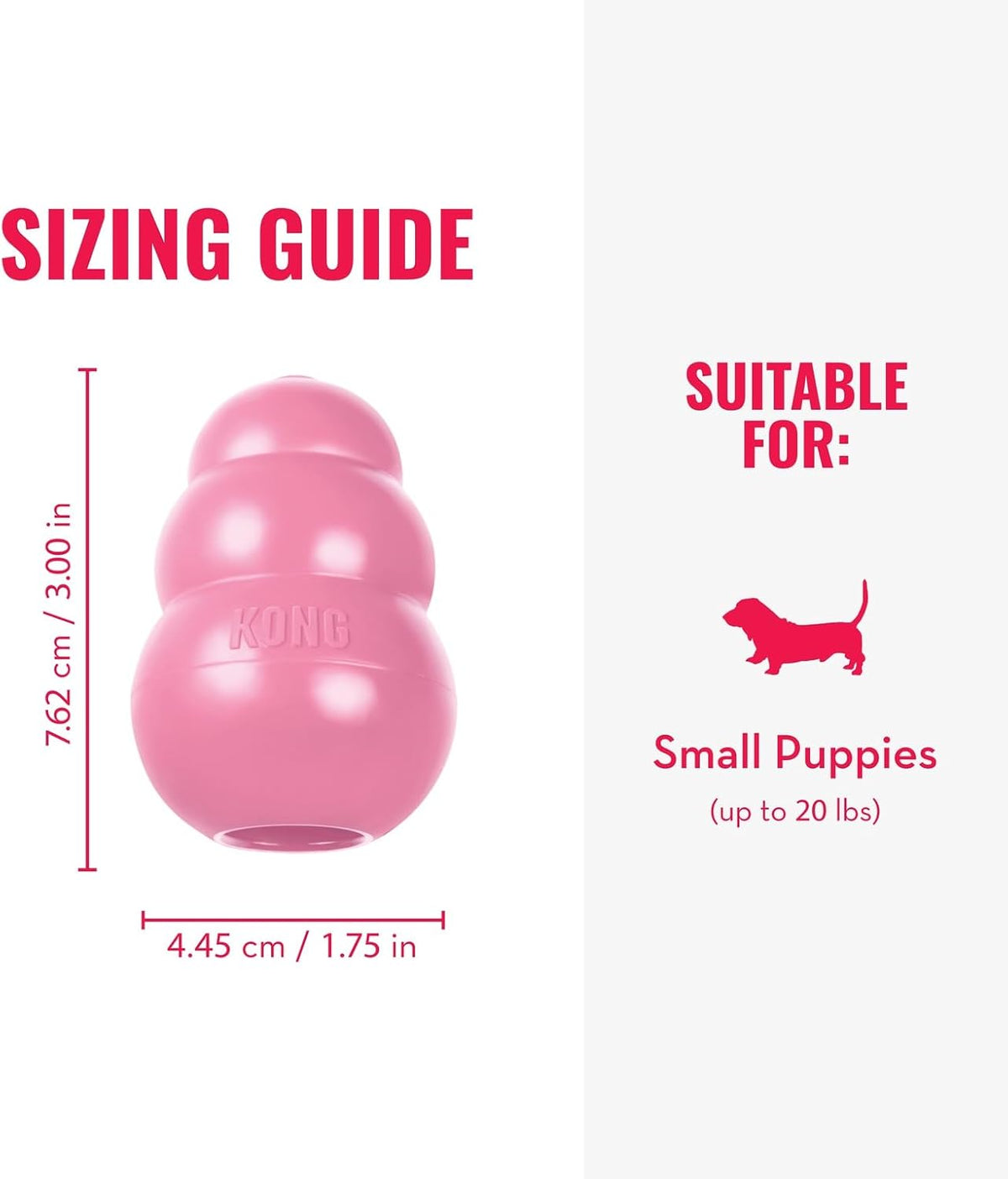 KONG Puppy Natural Rubber Teething Toy Small Pink