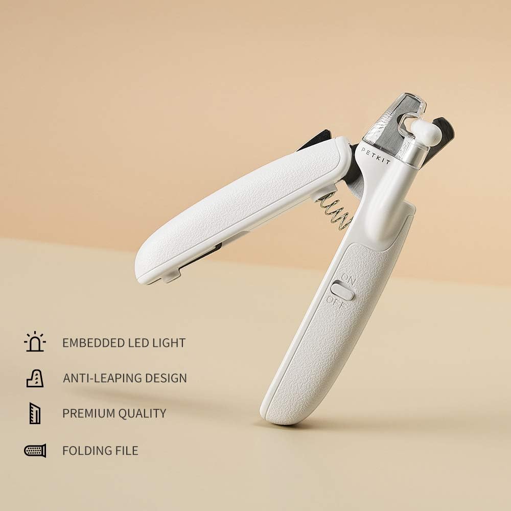 PETKIT Pet Nail Clippers | LED Safety Claw Trimmer for Cats & Dogs