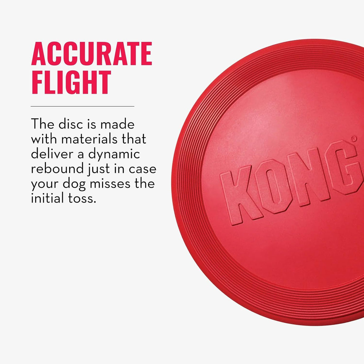 KONG Durable Natural Rubber Flying Disc Toy for Large Dogs