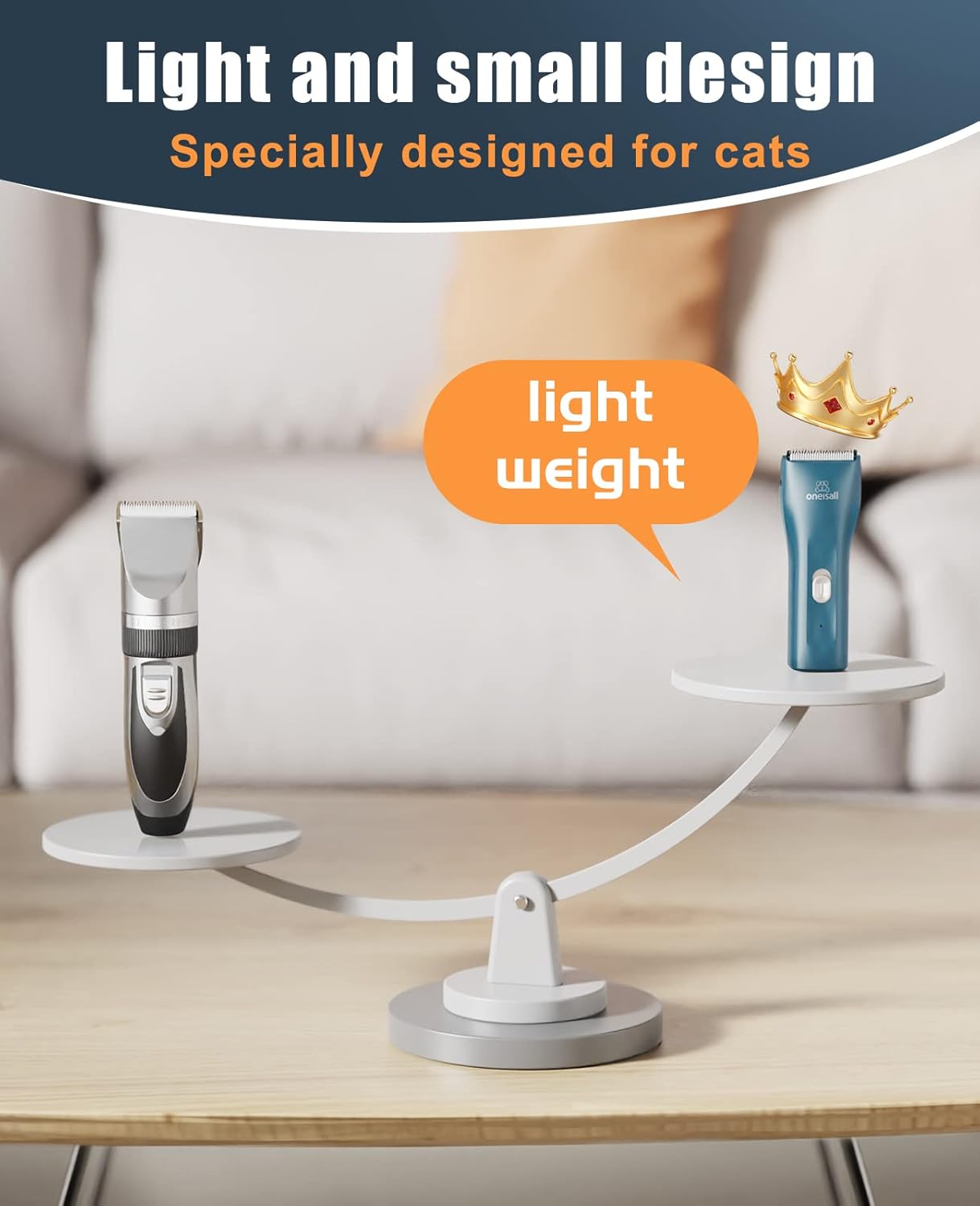 Oneisall LGL006 Cat Clipper for Matted & Long Hair Cordless Waterproof Pet Grooming Shaver