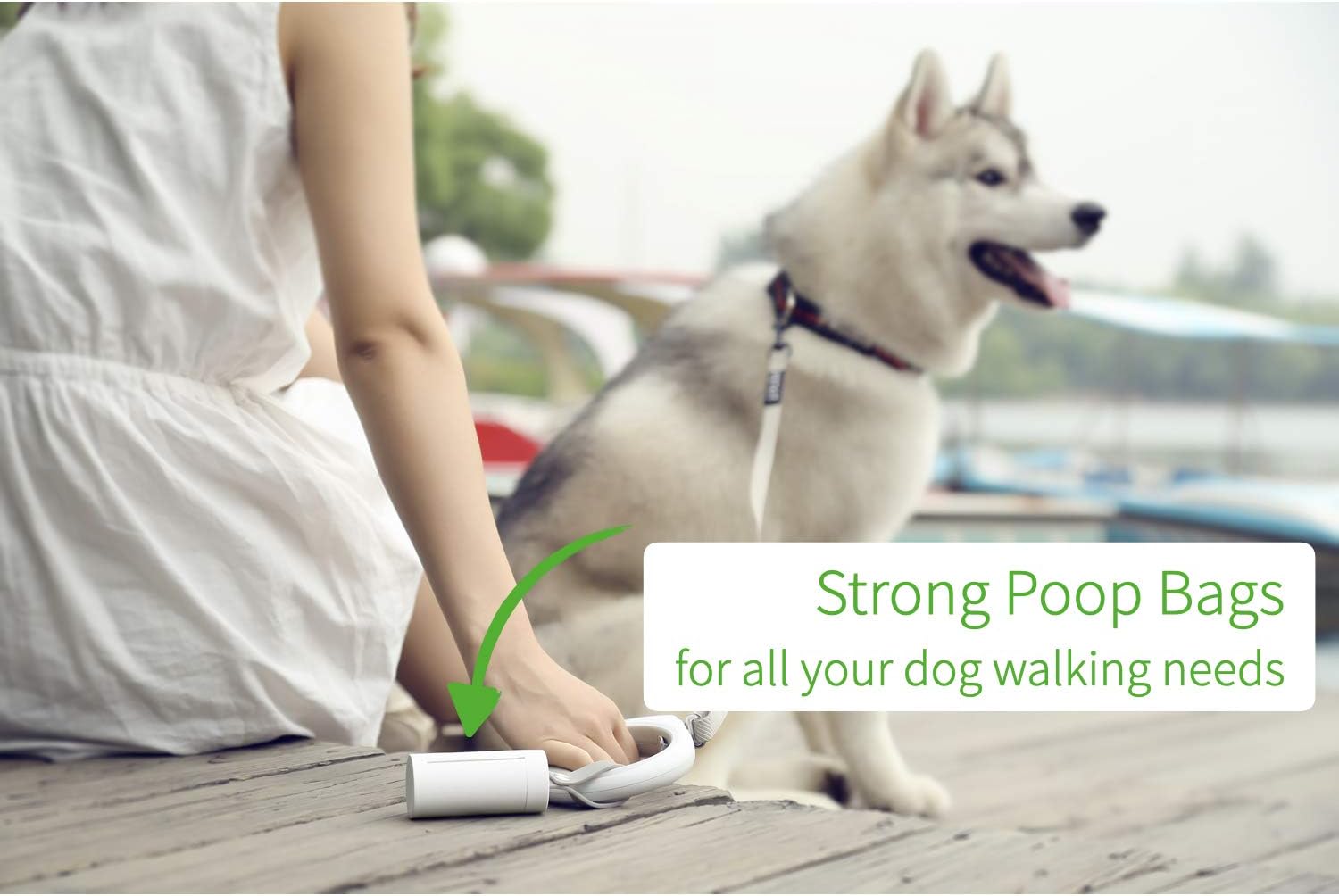PETKIT Dog Poop Bags with Dispenser 15 Count Leak Proof Unscented Waste Bags