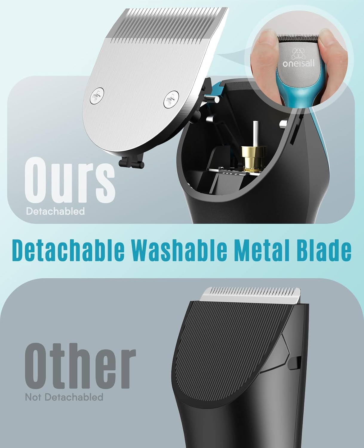 Oneisall DTJ-001 Professional Dog Clippers for Thick Hair Cordless Grooming Clipper