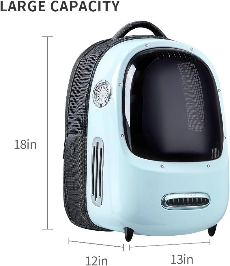 PETKIT Pet Backpack Carrier with Fan & Light | Airline Approved Cat Backpack Blue