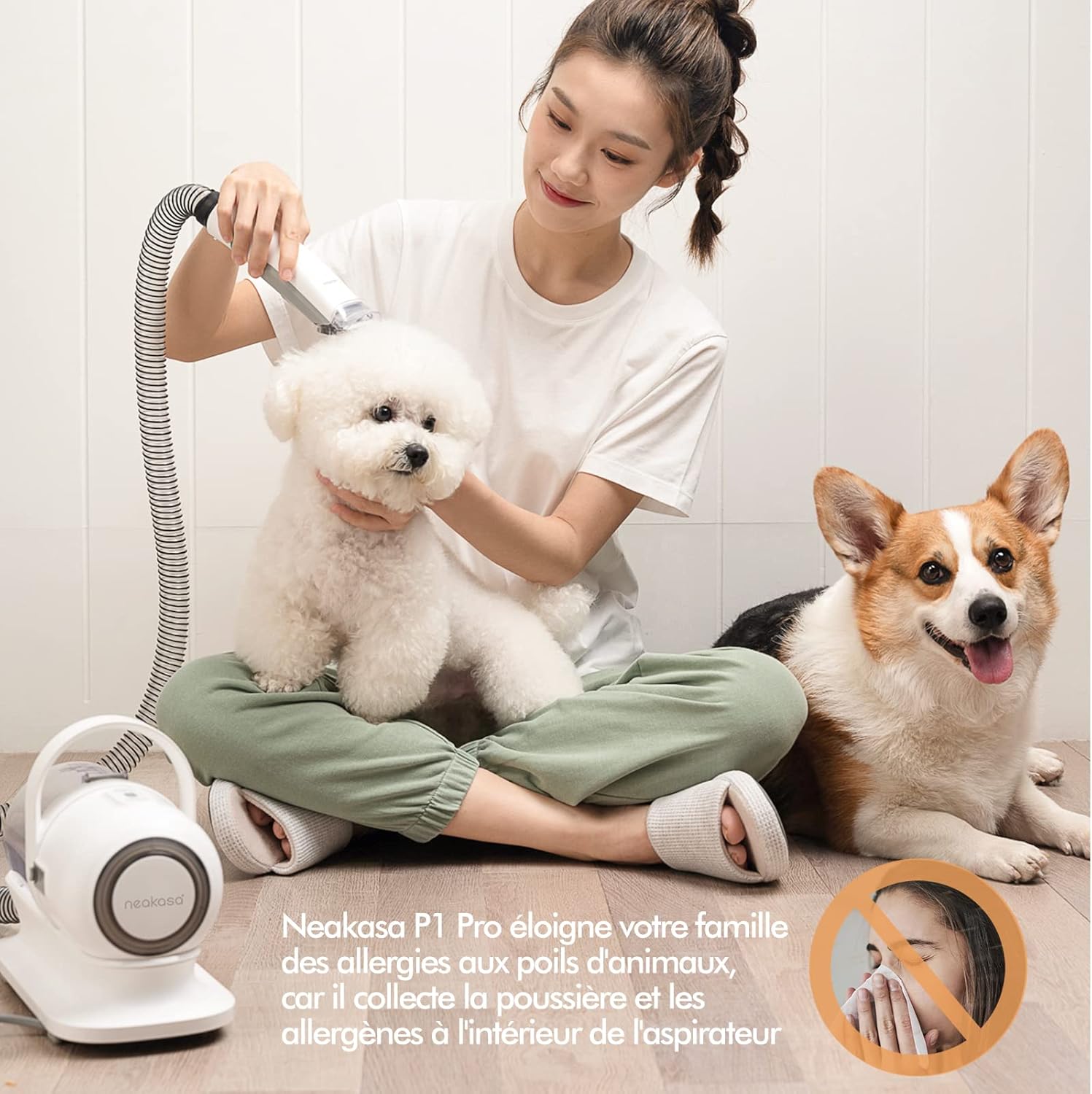 Neakasa P1 Pro Pet Grooming Kit | Dog Clipper & Pet Hair Vacuum