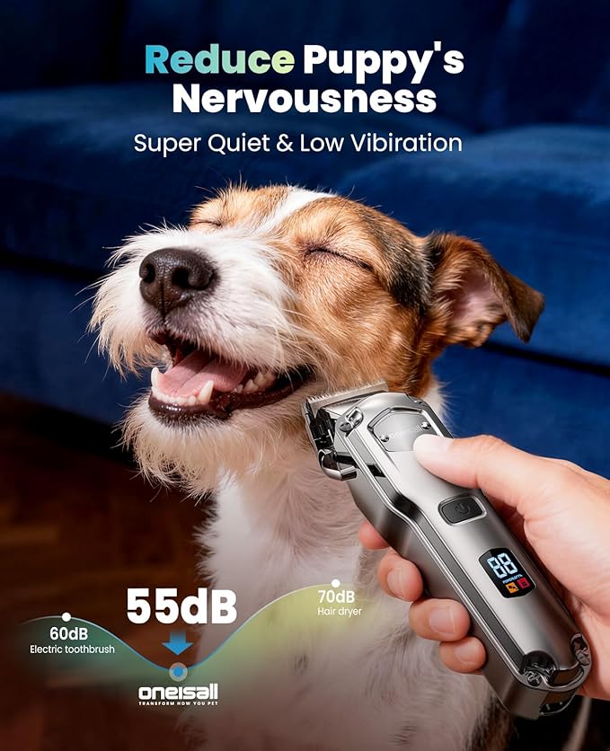 Oneisall RFC-676 Dog Clippers for Thick Coats Cordless Waterproof Pet Grooming Shaver
