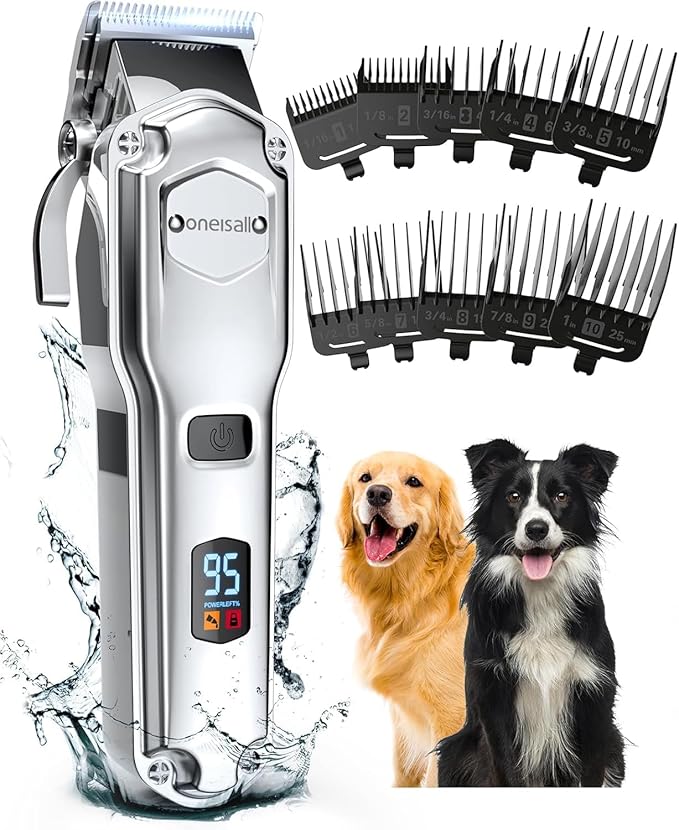Oneisall RFC-676 Dog Clippers for Thick Coats Cordless Waterproof Pet Grooming Shaver