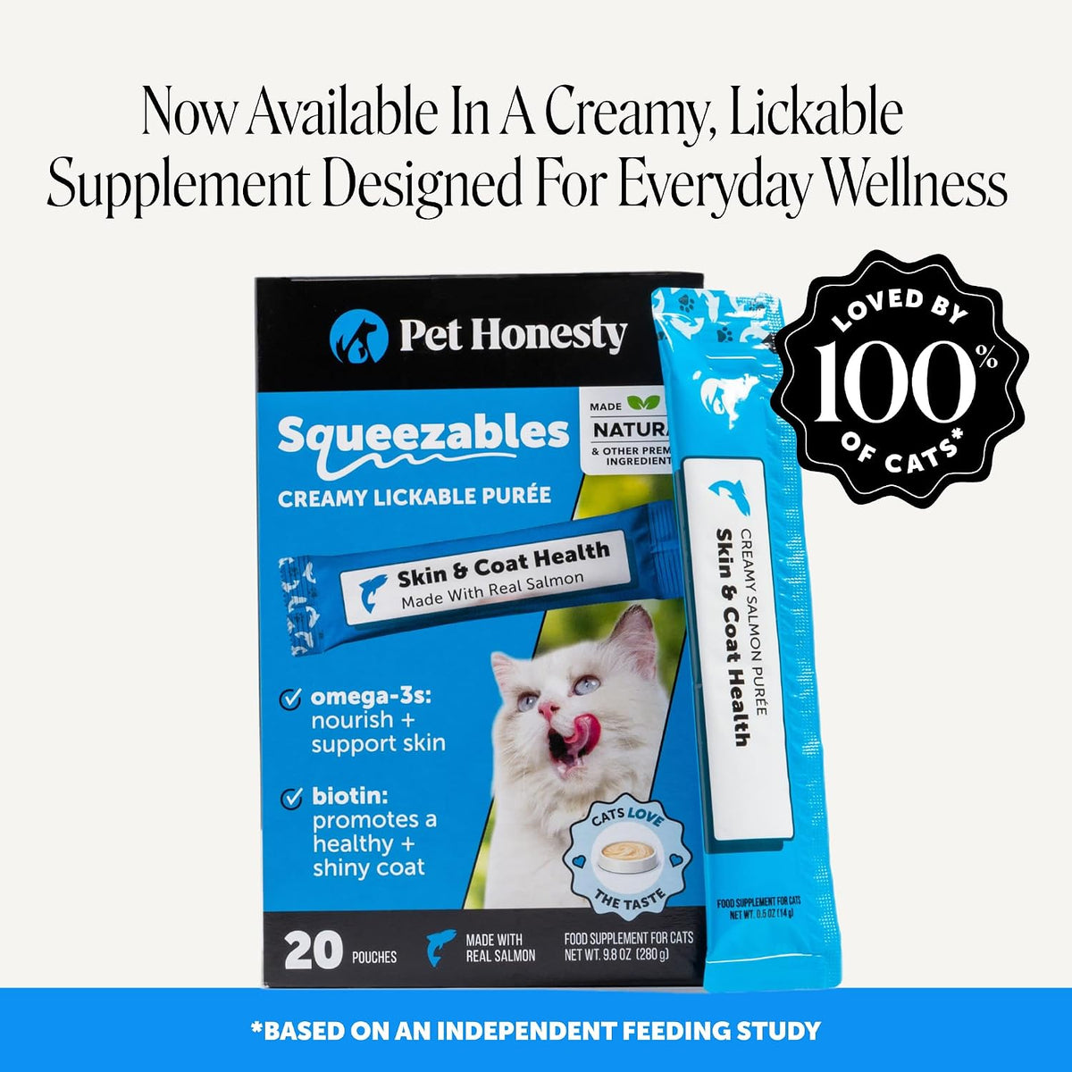 Pet Honesty Omega 3 Cat Skin & Coat Supplement Crunchy & Creamy Chews