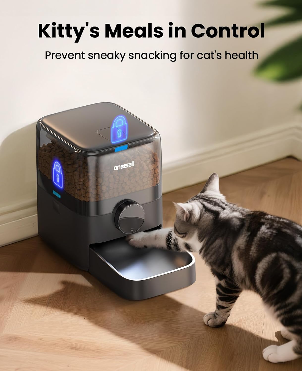 Oneisall PF06 Automatic Cat Feeder 3L Timed Pet Food Dispenser with Freshness Preservation