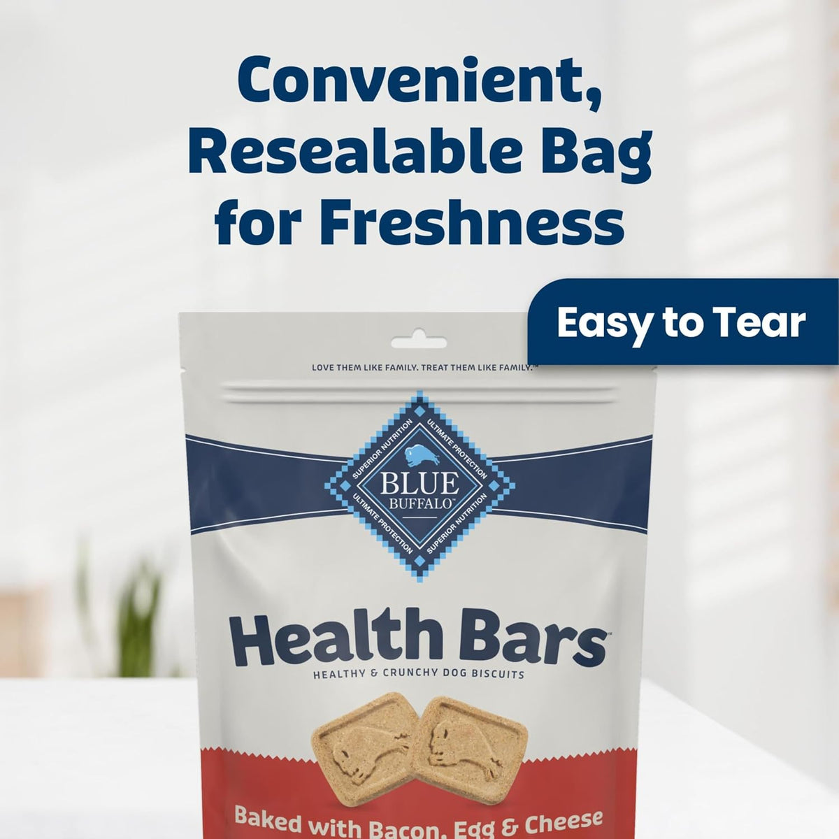 Blue Buffalo Health Bars Bacon Egg & Cheese Crunchy Biscuits Dog Treats 16 oz