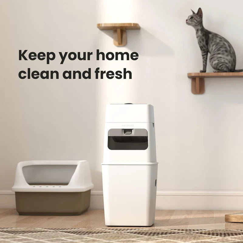 Neakasa M1 PLUS White Cat Litter Box + Free Neakasa Silicone Pad and Waste disposal PooGuard