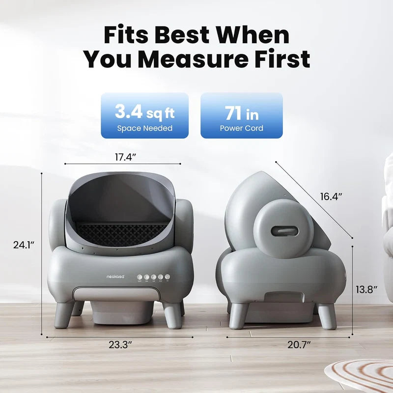 Neakasa M1 PLUS Grey Cat Litter Box + FREE Neakasa Silicone Pad and Waste disposal PooGuard