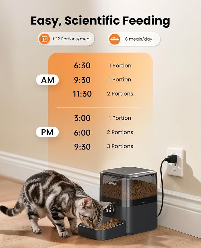 Oneisall PF06 Automatic Cat Feeder 3L Timed Pet Food Dispenser with Freshness Preservation