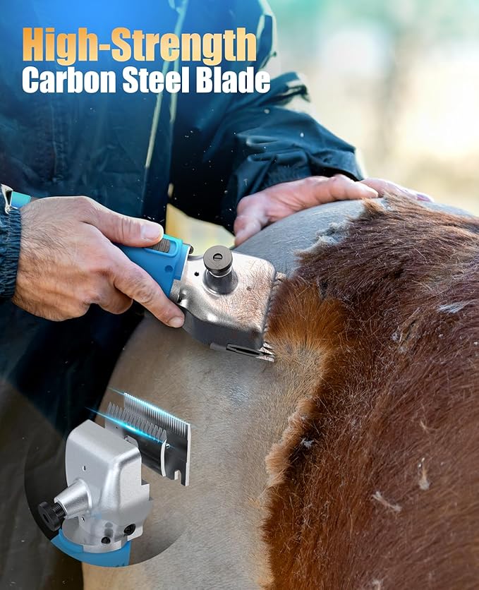 Oneisall 2601 Professional Horse Clippers Cordless Heavy Duty Horse Grooming Kit