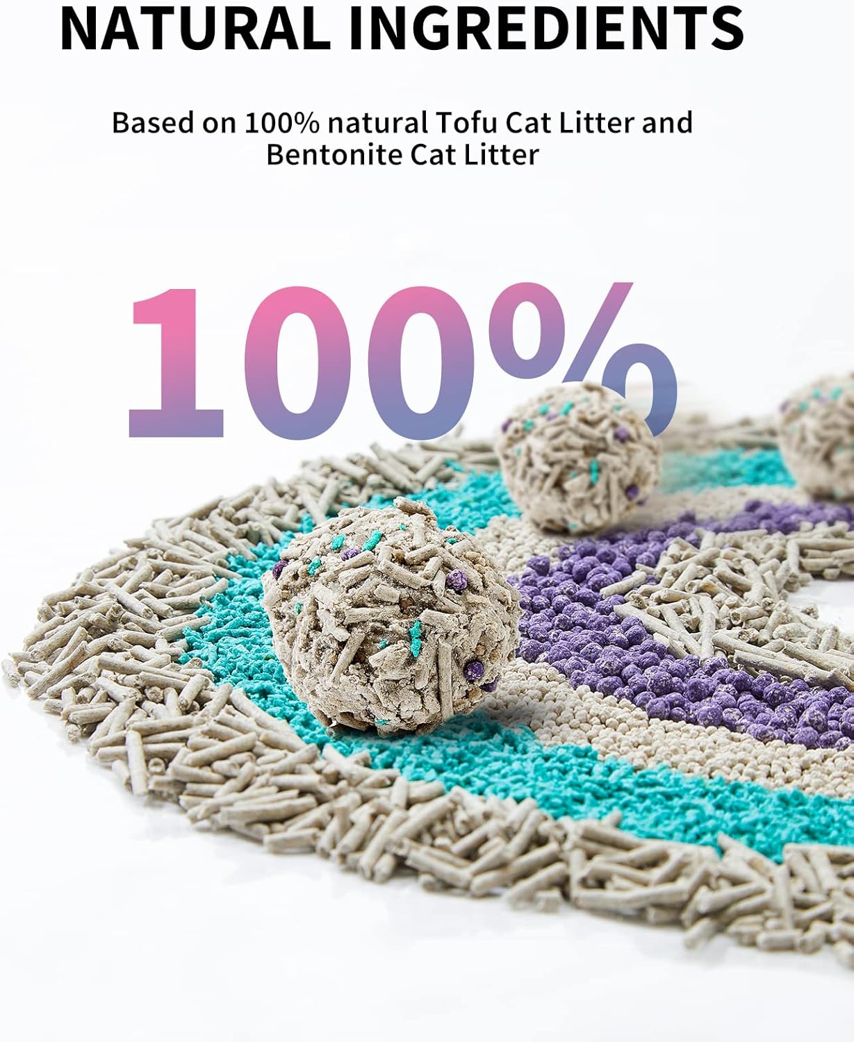 PETKIT Everclean 5 in 1 Mixed Cat Litter 32lbs 4 Pack | Clumping Flushable Cat Litter
