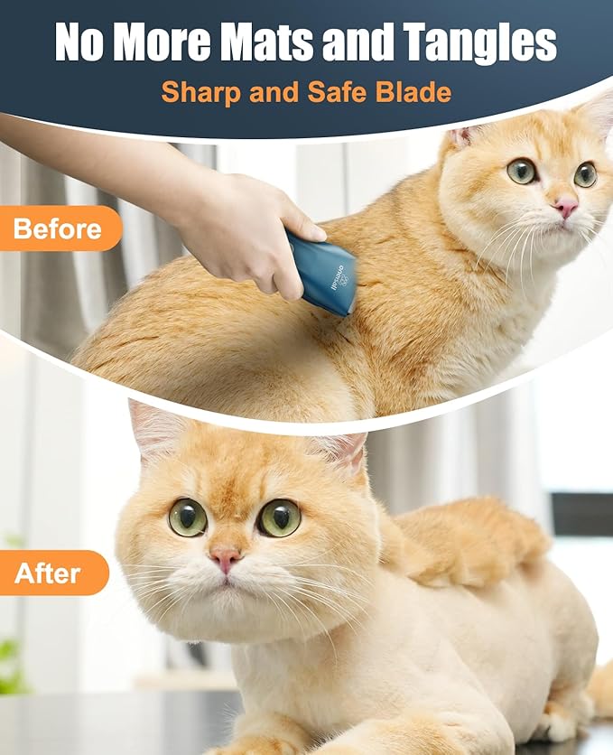 Oneisall LGL006 Cat Clipper for Matted & Long Hair Cordless Waterproof Pet Grooming Shaver
