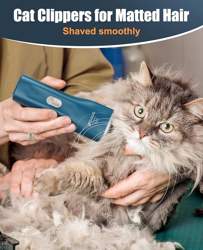 Oneisall LGL006 Cat Clipper for Matted & Long Hair Cordless Waterproof Pet Grooming Shaver