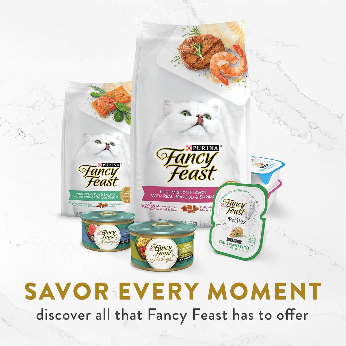 Fancy Feast Tuna & Scallop Cat Food Topper 10 x 1.1 oz Trays