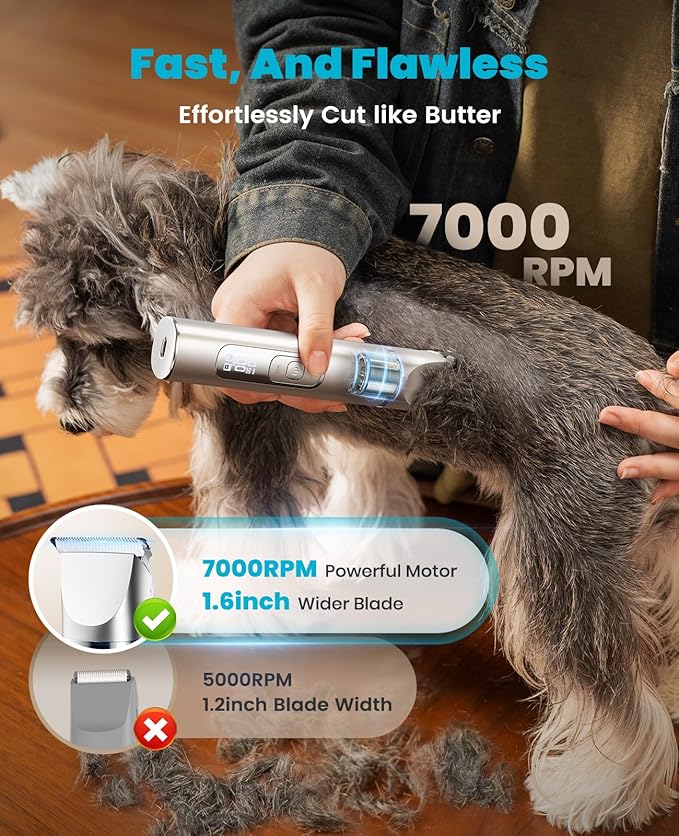 Oneisall FC08 4 In 1 Dog & Cat Clipper Set IPX7 Waterproof Grooming Kit with Nail Grinder