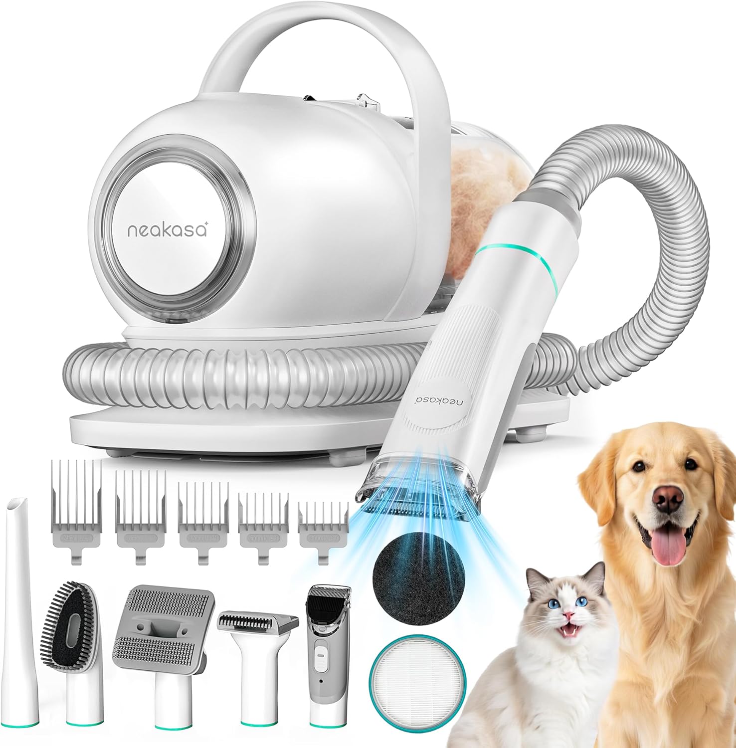 Neakasa P1 Pro Pet Grooming Kit | Dog Clipper & Pet Hair Vacuum